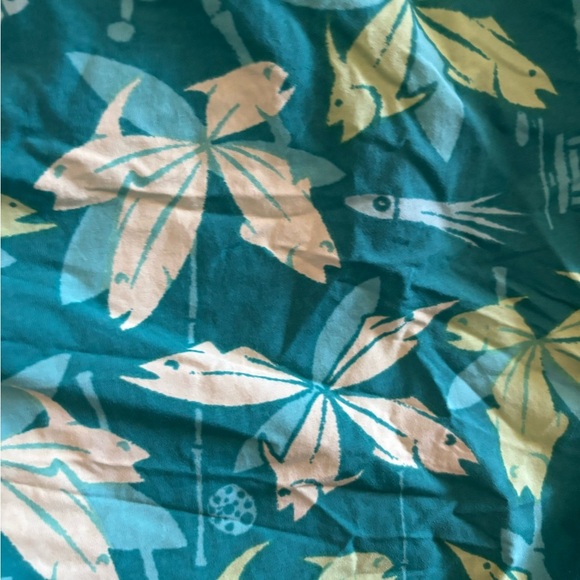 Columbia Blue Yellow Fishing Design Swim Shorts Size XL Inside Mesh Brief PFG - Picture 2 of 5